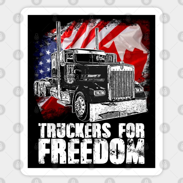 American Flag Canada Flag Freedom Convoy 2022 TRUCKER Driver Magnet by aeroloversclothing